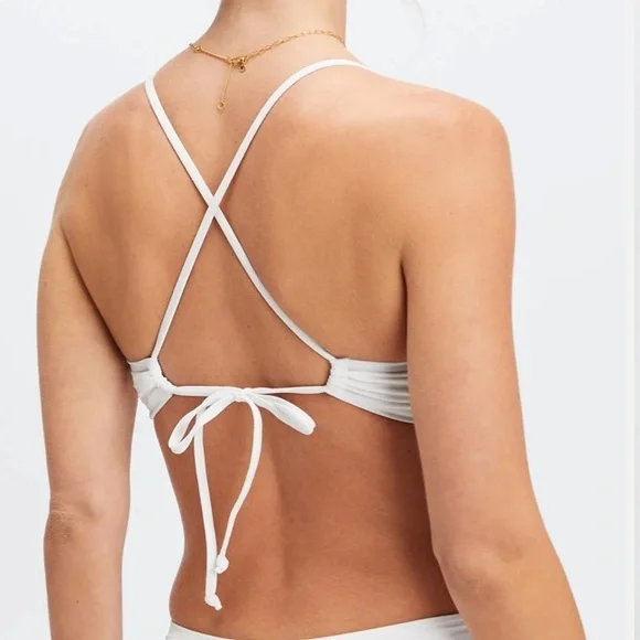 NEW Fabletics Noa Scoop bikini Top and bottom in White Size: L (10) - Picture 2 of 11
